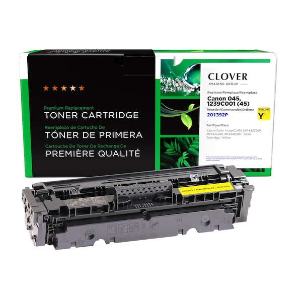 Cig Clover Imaging Remanufactured Yellow Toner Cartridge for Canon 1239C001 (045) 201392P - main
